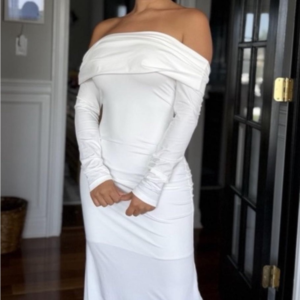Elegant Off-Shoulder White Dress